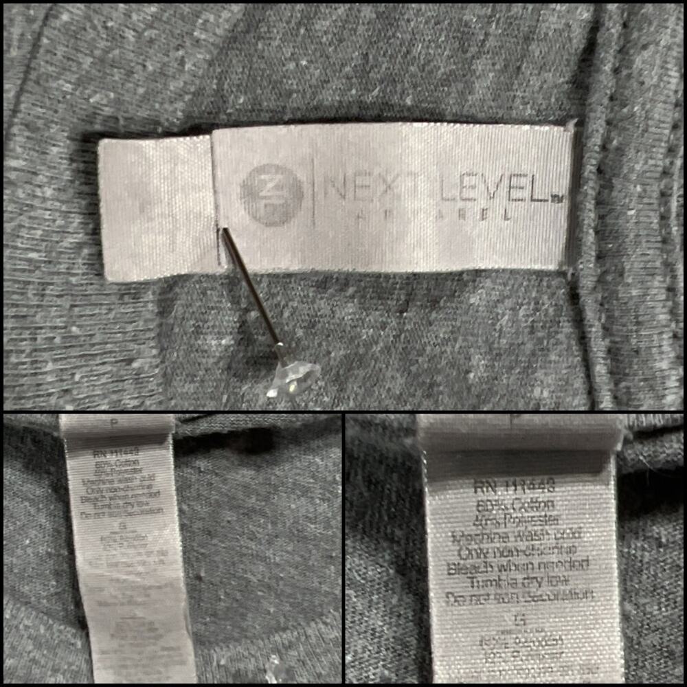 Next Level Apparel Gray Graphic T Shirt Bird Symbol Heather Gray Short Sleeve - Picture 8 of 12
